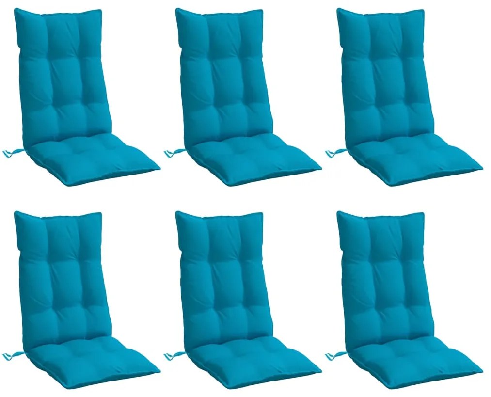 Almofadões cadeira encosto alto 6 pcs tecido oxford azul-claro