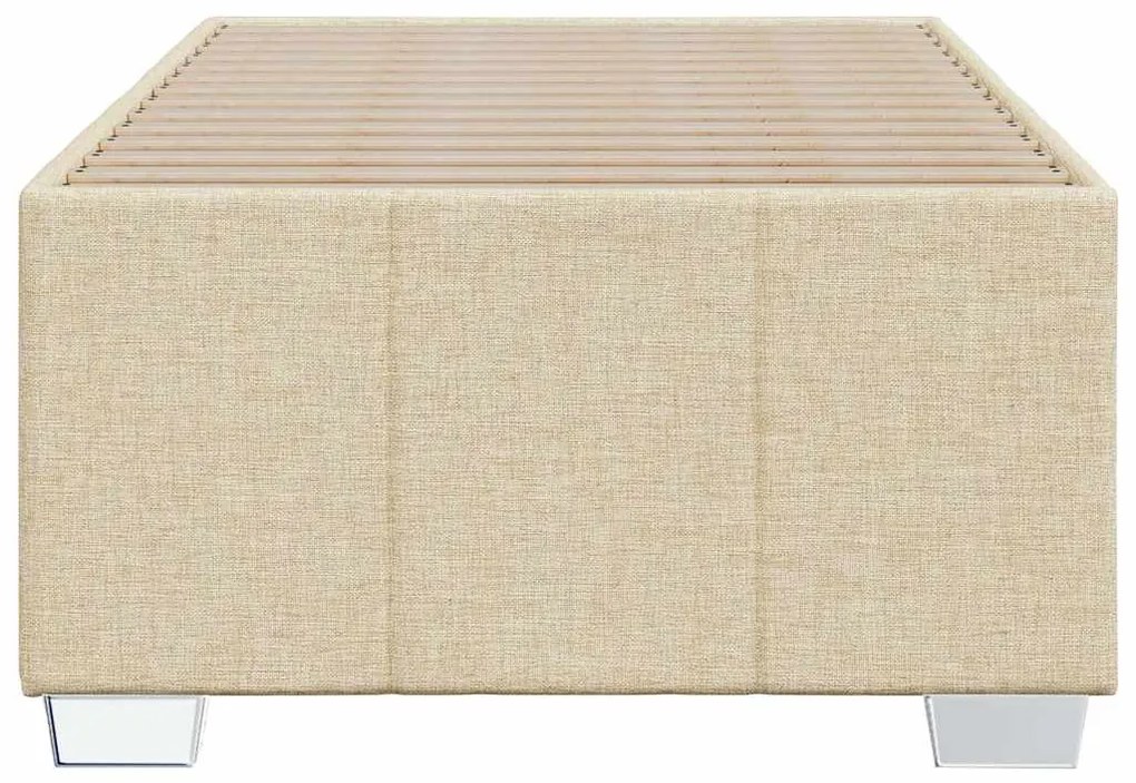 Estrutura de cama sem colchão 100x200 cm tecido cor creme