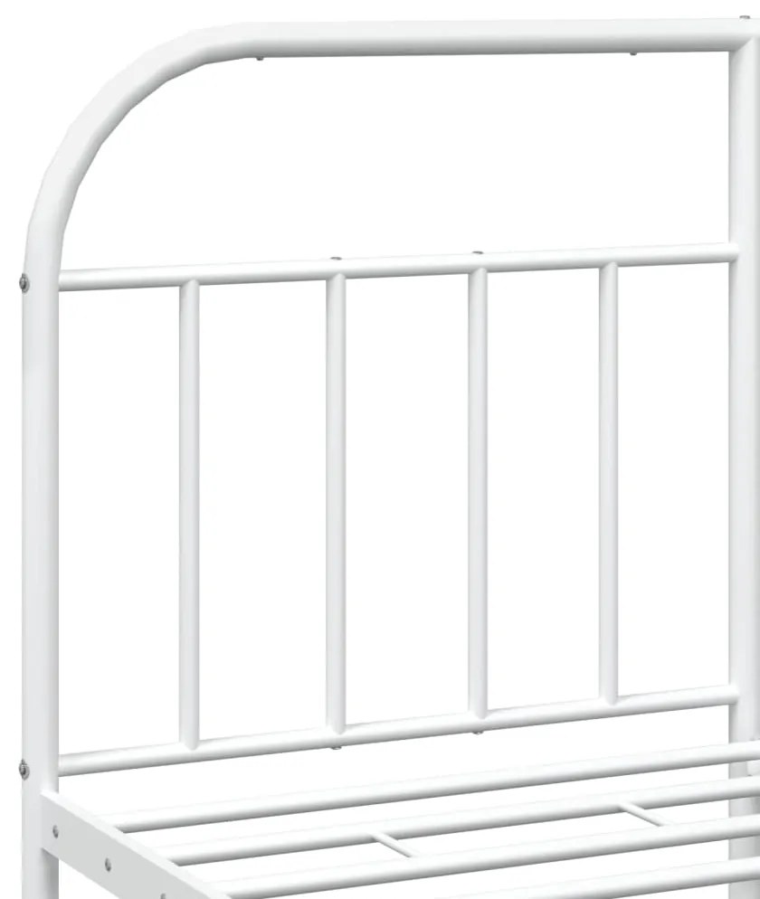 Estrutura de cama com cabeceira 180x200 cm metal branco