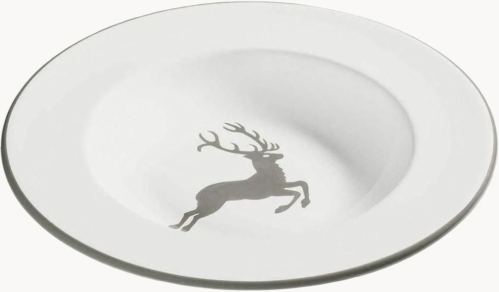 Prato de sopa artesanal Grauer Hirsch