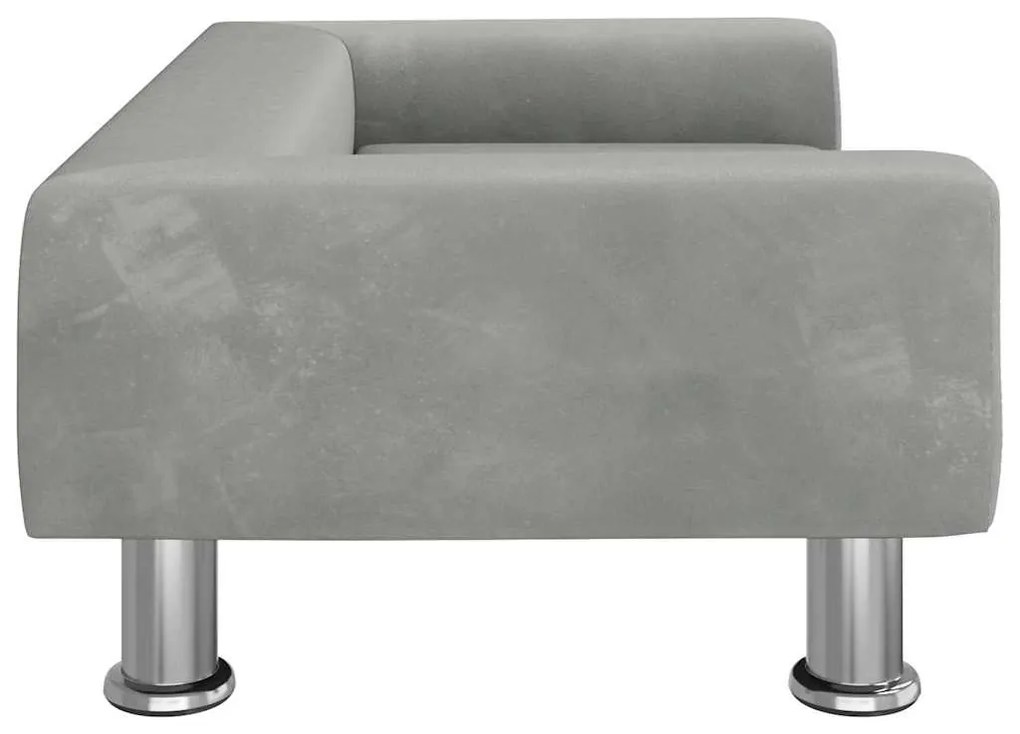 Cama para cães 70x45x26,5 cm veludo cinzento-claro
