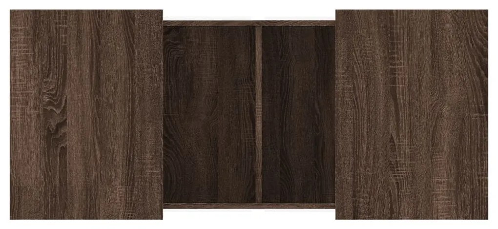 Mesa de centro 80x55x40 cm derivados madeira carvalho castanho