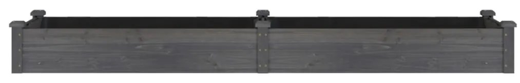 Canteiro elevado c/ forro 240x60x25 cm abeto maciço cinzento