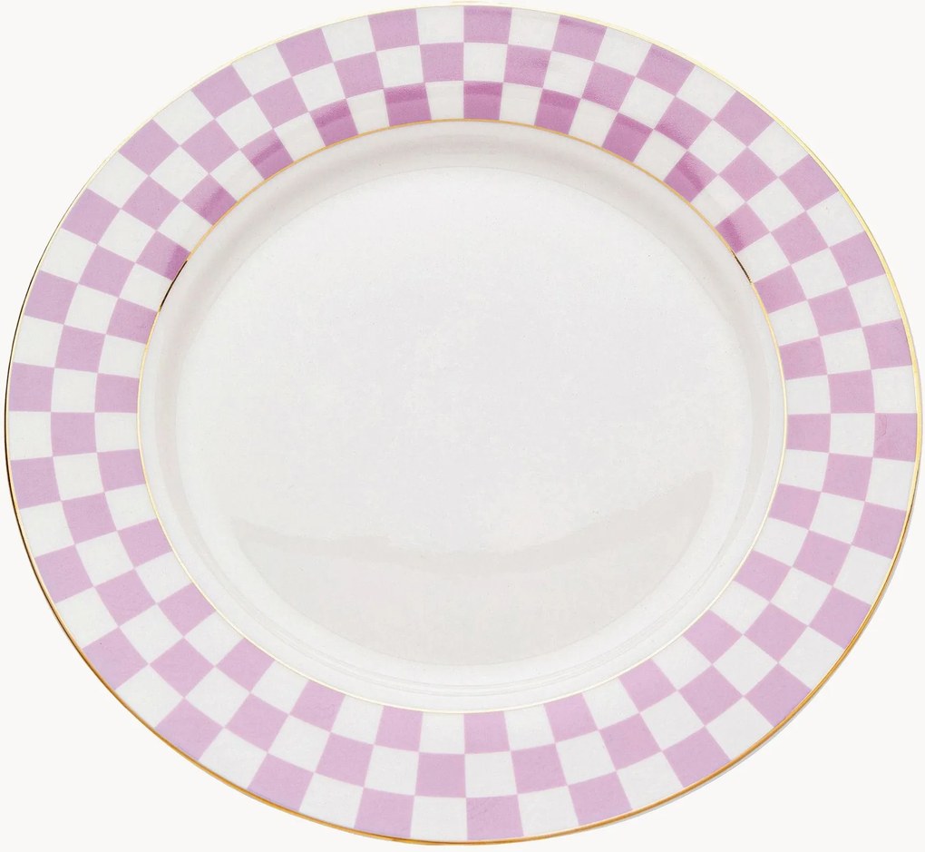 Pratos de pequeno-almoço artesanais Harlequin, conjunto de 6