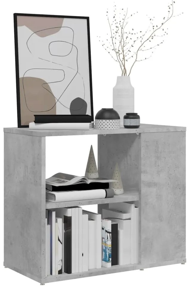 Móvel lateral 60x30x50 cm derivados de madeira cinzento cimento