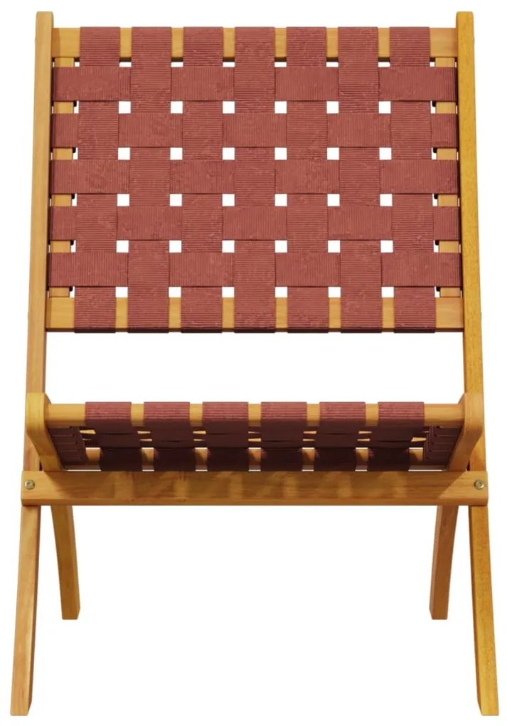 Cadeiras jardim dobráveis 2 pcs c/ mesa madeira maciça vermelho
