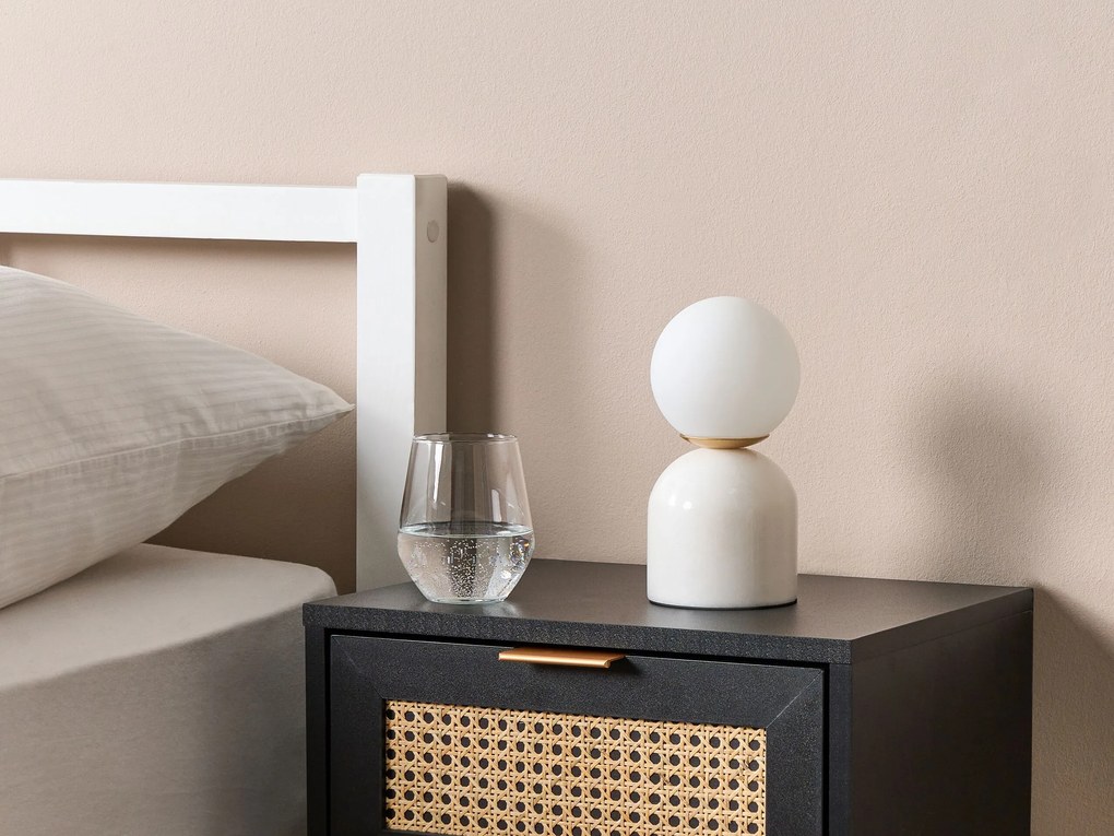 Candeeiro de mesa com efeito de mármore branco 21 cm KIWI Beliani