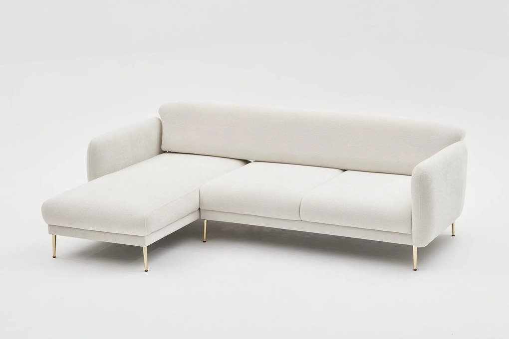 Sofá-Cama de Canto Simena – Creme Dourado – 266 x 133 cm
