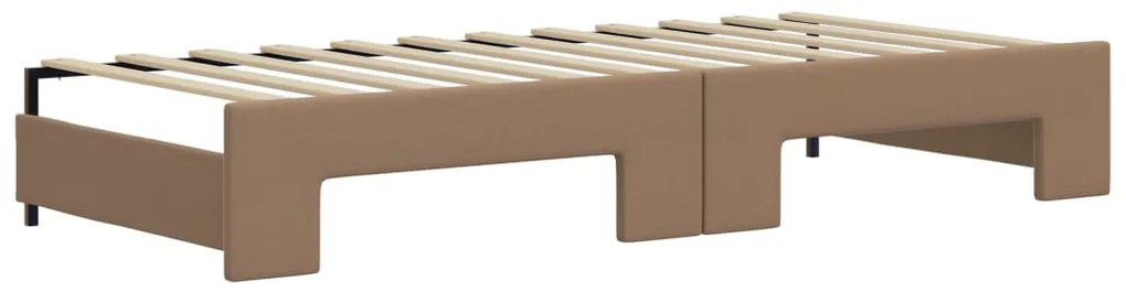 Sofá-cama c/ gavetão e gavetas 90x200 cm couro art. cappuccino