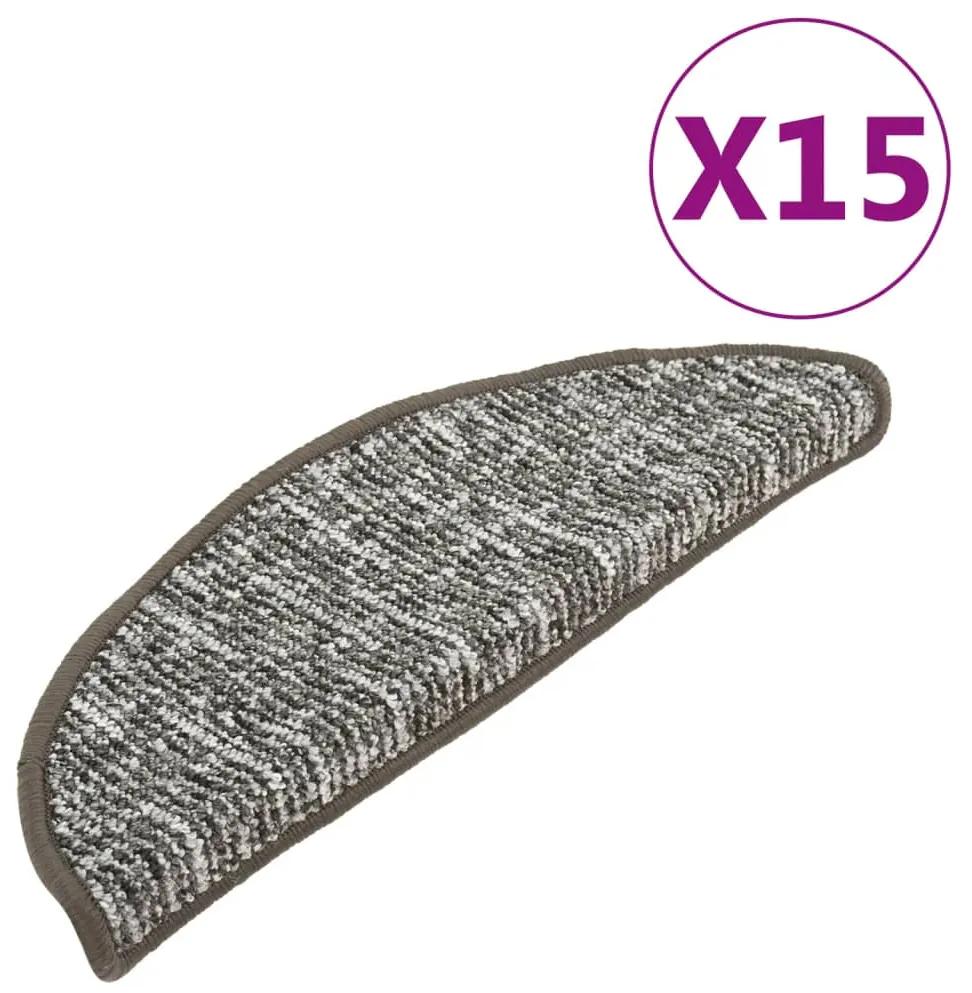 Tapete/carpete para degraus 15 pcs 65x21x4 cm antracite