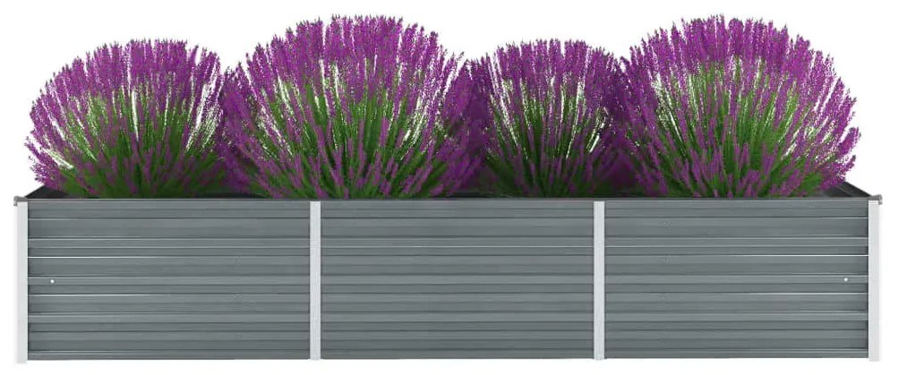 vidaXL Canteiro elevado de jardim aço galvanizado 240x80x45cm cinzento