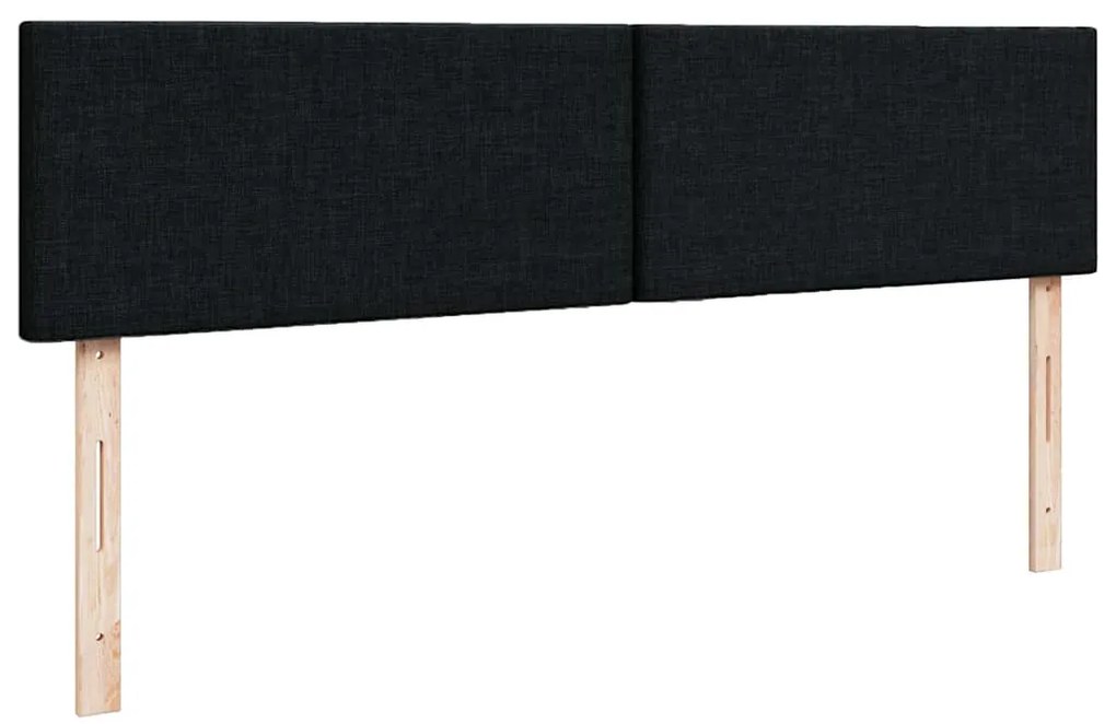 Cama otomana com colchão 140x200 cm tecido preto