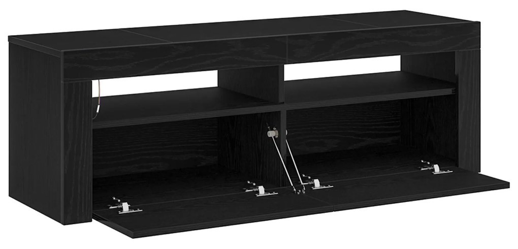 Estante para TV vidaXL com LED Carvalho Preto 120x35x40 cm Madeira de