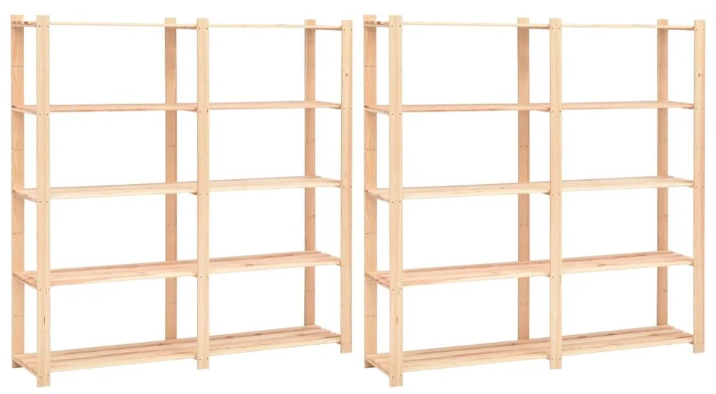 vidaXL 2 unidades arrumação 5 prateleiras 170x38x170cm pinho 500 kg
