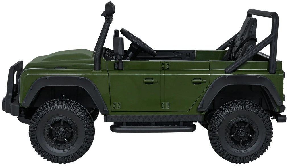 Jipe elétrico para Crianças 24V Land Rover Defender 110 SVX Concept Rodas Espuma EVA, Assento couro ecológico Verde