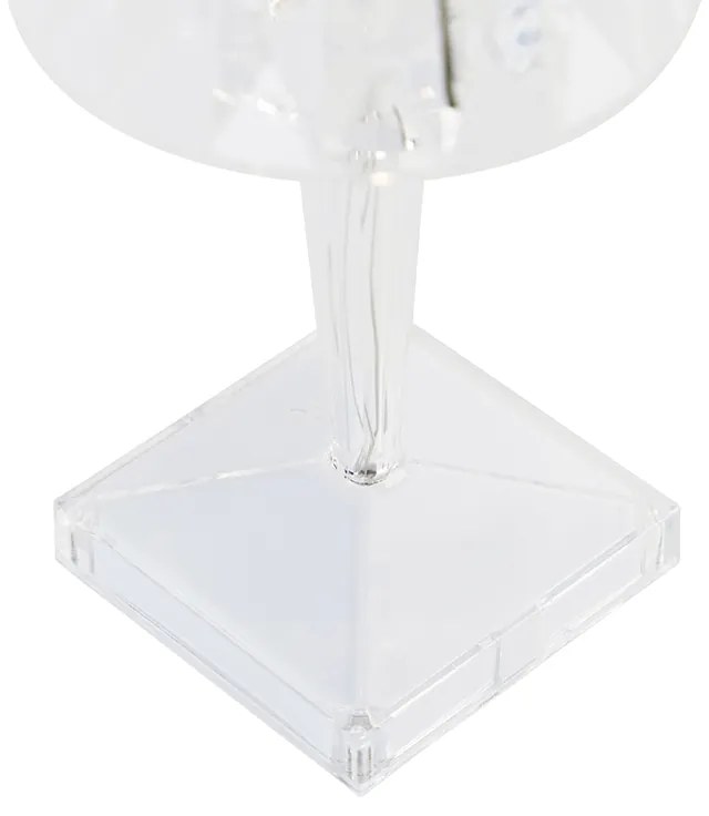 Candeeiro de mesa transparente incl. LED IP54 recarregável - Crystal Clássico / Antigo