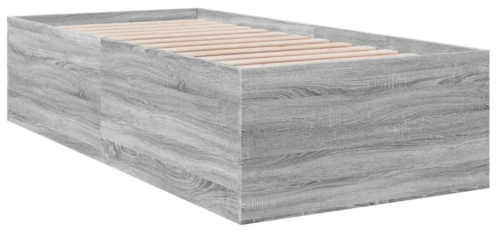 Estrutura cama 100x200 cm derivados de madeira cinzento sonoma