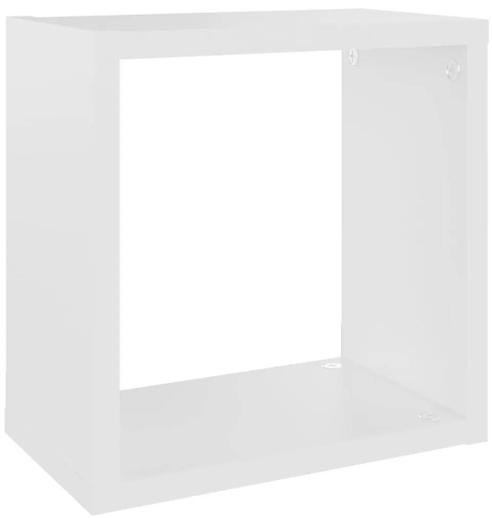 Prateleiras de parede em forma de cubo 4 pcs 26x15x26 cm branco