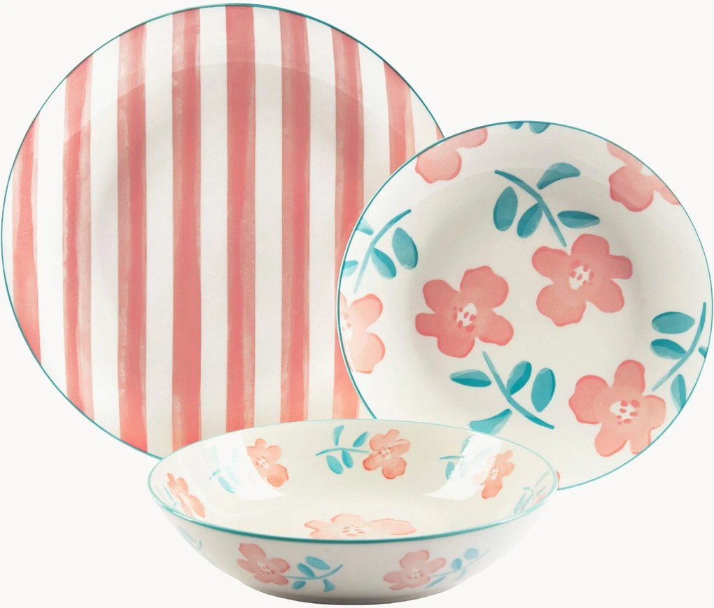 Conjunto de loiça em porcelana Primula, 6 pessoas, conjunto de 18