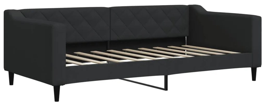 Sofá-cama com gavetão 90x190 cm tecido preto
