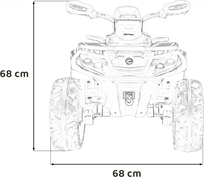 Moto 4 elétrica para crianças 3 a 7 anos, 12V Can Am Outlander 4x4 com controlo remoto, rodas Espuma EVA, assento couro Carga até 50Kg Preta