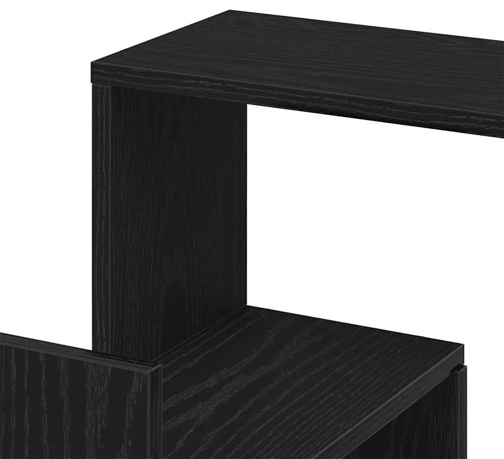 Prateleira de Canto vidaXL Preto Carvalho 45x45x147 cm Madeira Revesti