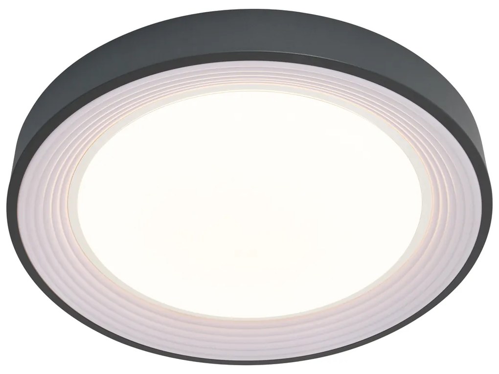 Plafon Moderno Cinzento com Branco 48cm incl. LED Regulável - Kanton Moderno