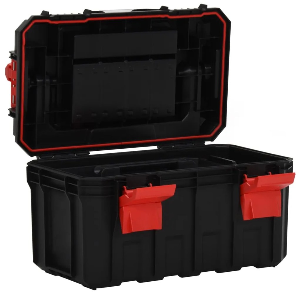 Caixa de ferramentas 45x28x26,5 cm preto e vermelho