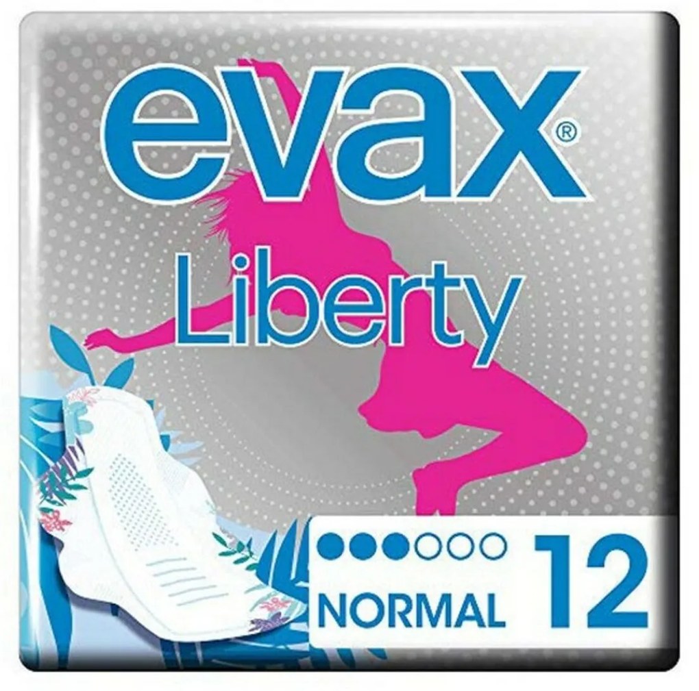 Pensos Higiénicos Normais com Alas LIBERTY Evax Liberty (12 uds)
