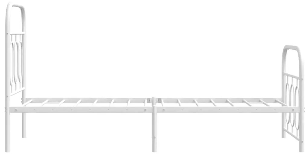 Estrutura de cama com cabeceira e pés 75x190 cm metal branco