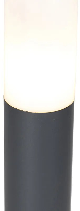 Candeeiro de poste cinzento antracite 80 cm IP44 opal - Rox Moderno