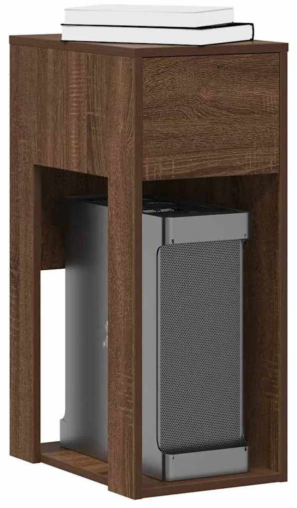 Suporte torre computador c/ gaveta 30x44x74cm carvalho castanho