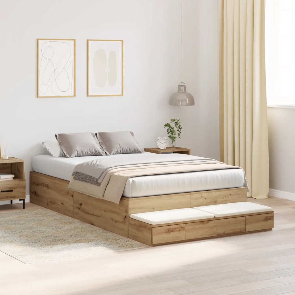 Cama de Armazenamento Artisan Carvalho 120x190 cm