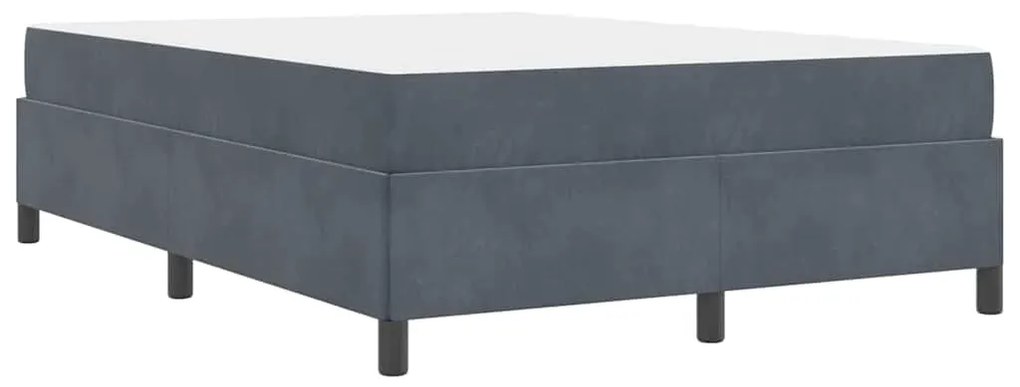 Estrutura da Cama Branco e Cinza Claro 140 x 190 cm Veludo