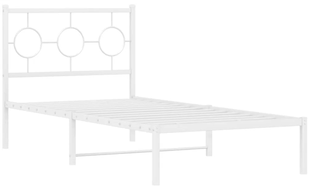 Estrutura de cama com cabeceira 90x200 cm metal branco