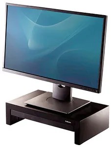 Suporte Fellowes para Monitor Designer Suites Ajustável 3 Alturas com Bandeja Preto 406x111x244 mm Ate 18 kg