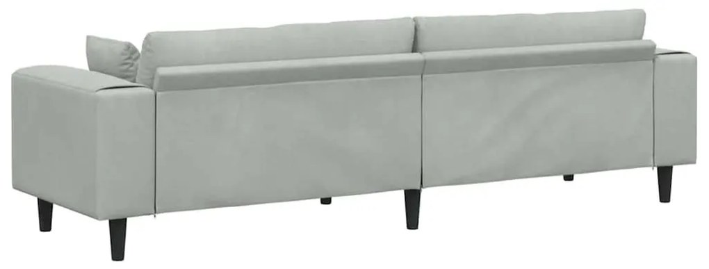 Sofá de Veludo com almofada com travesseiro Cinzento-claro 208 cm Velu