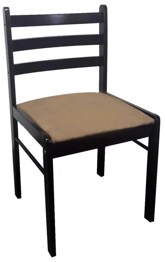 Cadeiras de jantar 4 pcs seringueira maciça e veludo castanho