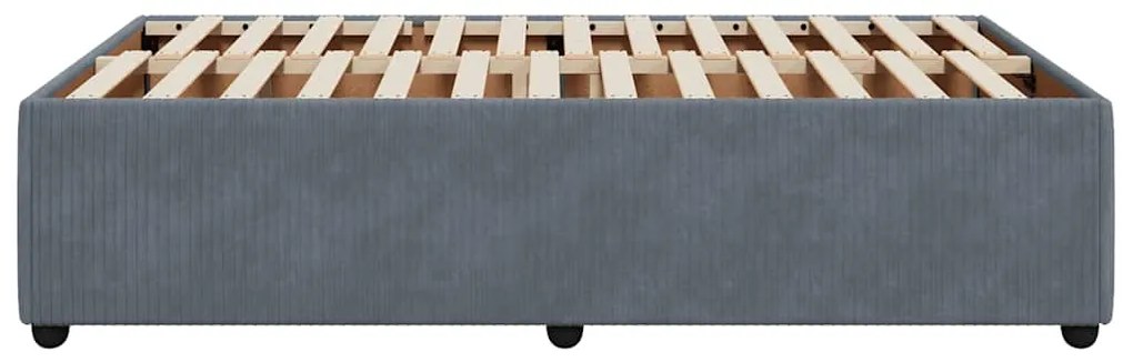 Estrutura de cama sem colchão 120x200 cm veludo cinzento-escuro