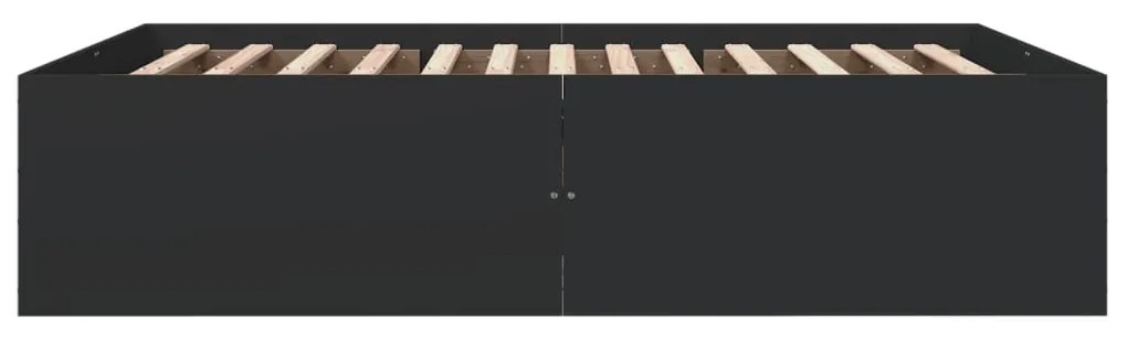 Estrutura de cama 160x200 cm derivados de madeira preto