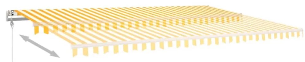Toldo autom. LED e sensor de vento 500x300 cm amarelo/branco