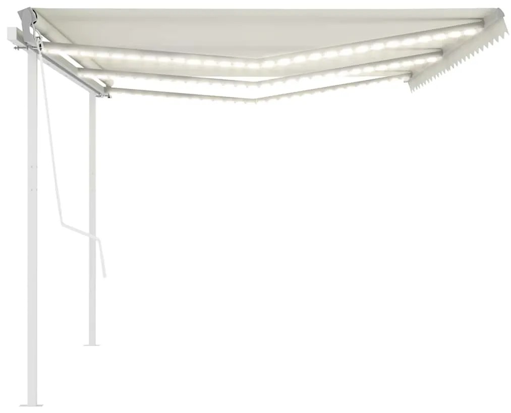 Toldo automático com LED e sensor de vento 6x3 m cor creme