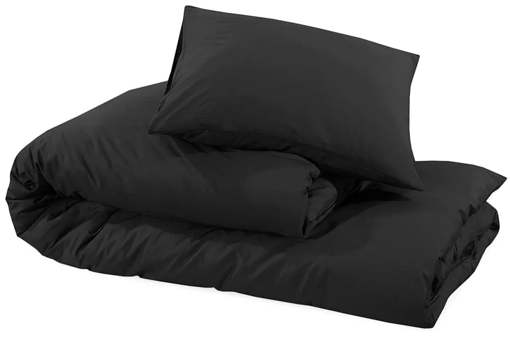 Conjunto de capa de edredão 200x200 cm algodão preto
