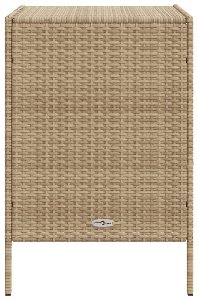 Armário de arrumação para jardim 55x59x80 cm vime PE bege