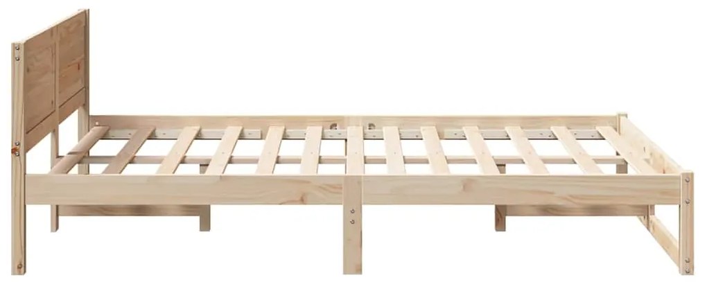 Estrutura de Cama Natural Madeira de Pinho Sólida 120 x 200 cm