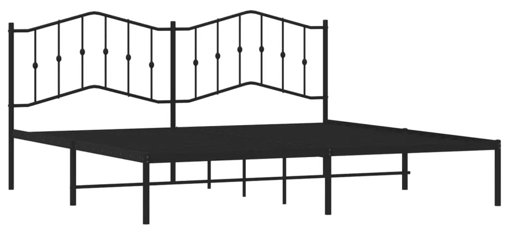 Estrutura de cama com cabeceira 193x203 cm metal preto