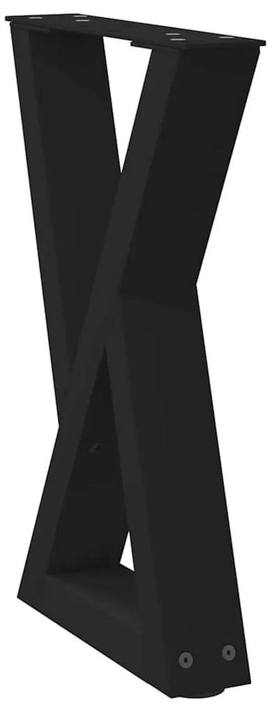 Pés para mesa de centro 2 peças preto 28x(42-43,3) cm aço