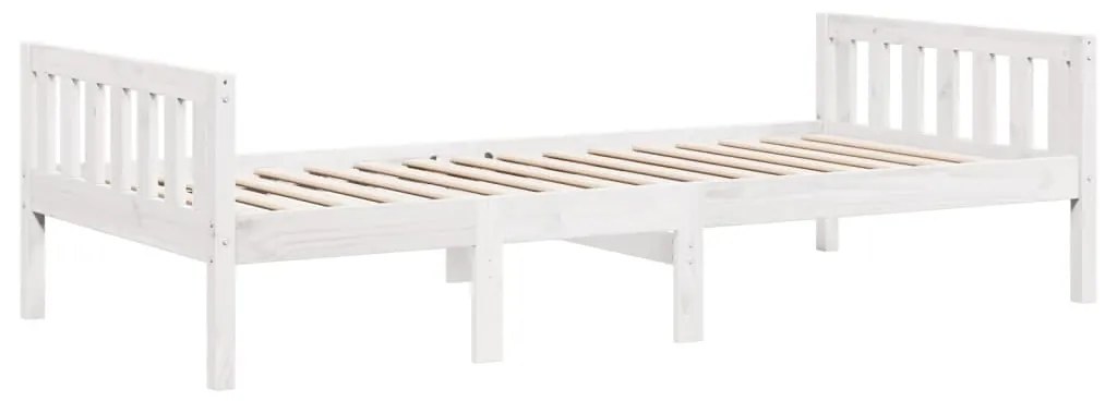 Cama de criança sem colchão 90x200 cm pinho maciço branco