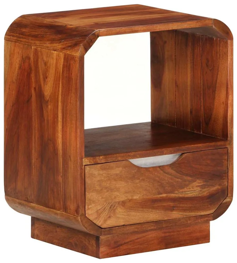 Mesa cabeceira c/ gaveta madeira acácia maciça 40x30x50 cm