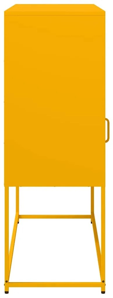Aparador 100,5x39x107 cm aço laminado a frio amarelo mostarda